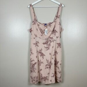 Old Navy Women's XL Cami Dress Selenite Pink Floral Rayon NEW